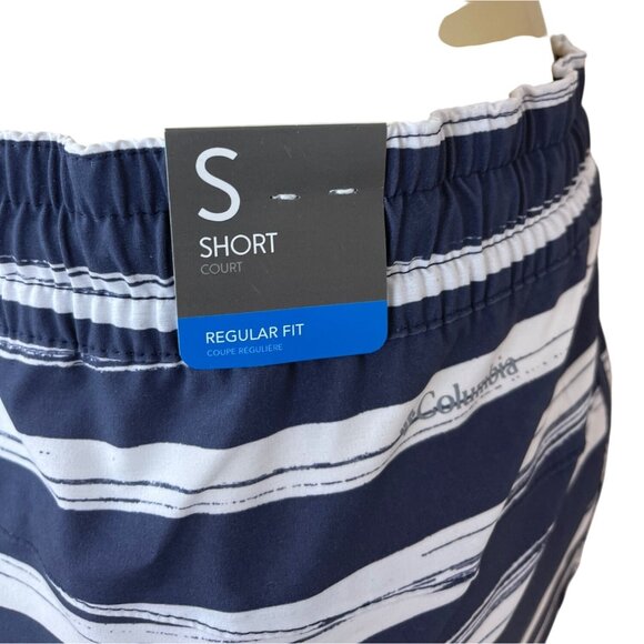 Columbia Womens Omni-Shade Regular Fit Striped Navy & White Shorts Size S - New - Picture 5 of 8
